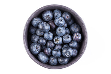 Blueberries on white background