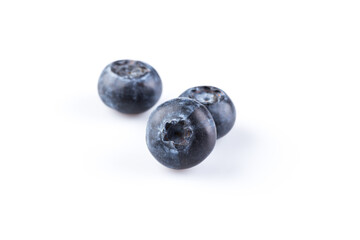 Blueberries on white background