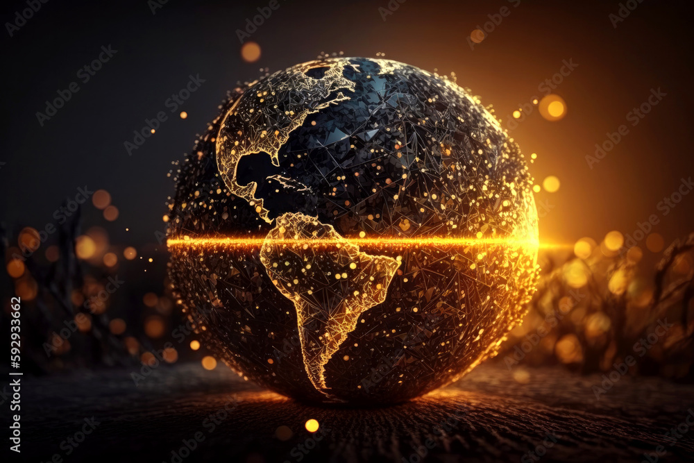 Aufkleber interconnected world through tech, illustrating digital innovation and progress - generative ai