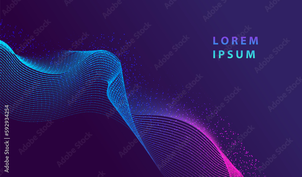 Aufkleber particles network glowing mesh dots abstract background. neon splash design. modern big data technol