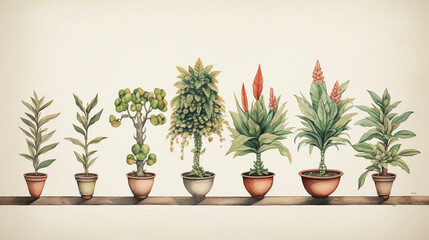 イラスト調の観葉植物 No.001 | Illustrative houseplants　Generative AI