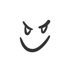 Hand drawn happy face vector icon. Smiling face flat sign design. Smiley linear symbol pictogram
