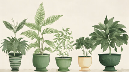 イラスト調の観葉植物 No.007 | Illustrative houseplants　Generative AI