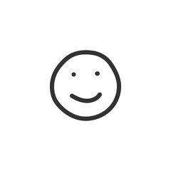 Hand drawn happy face vector icon. Smiling face flat sign design. Smiley linear symbol pictogram