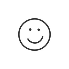 Hand drawn happy face vector icon. Smiling face flat sign design. Smiley linear symbol pictogram