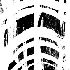 Black and white grunge. Abstract monochrome vector texture. Dirty chaotic pattern of scratches, cracks, stains. Surreal background