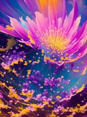 Fototapeta na wymiar Colorful spring flowers. AI generated illustration