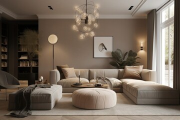 Modern Living Room. Generative AI