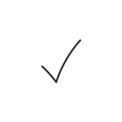 Hand drawn checkmark vector icon. Hand drawn tasks list check-mark done flat sign. Document checkmark linear symbol pictogram. UX UI icon