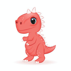 Cute Little Dinosaur, Primeval animal cartoon illustration