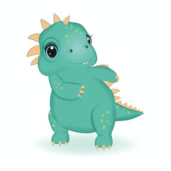 Cute Little Dinosaur, Primeval animal cartoon illustration