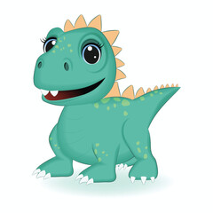 Cute Little Dinosaur, Primeval animal cartoon illustration