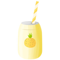 Pineapple juice can cartoon illustration 