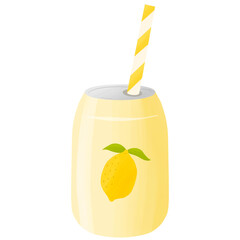 Lemon juice can cartoon illustration 