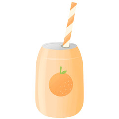 Orange juice can cartoon illustration 