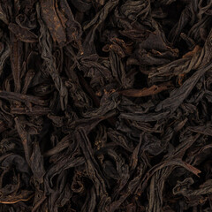 Black tea leaves close up
