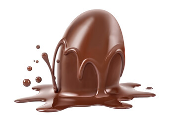 Melting chocolate egg cut out