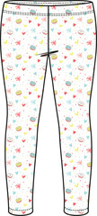 GIRLS AND TEEN BOTTOM WEAR LEGGING WITH ALL OVER PRINT VECTOR