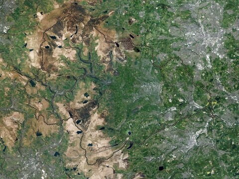 Calderdale, England,  Great Britain. High-res satellite. No legend