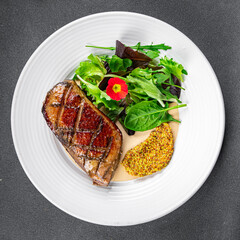 duck meat breast roasted poultry meat meal food snack on the table copy space food background rustic top view
