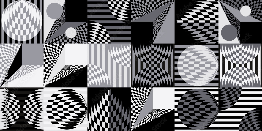 Poster abstract geometric vector pattern background with transition effect