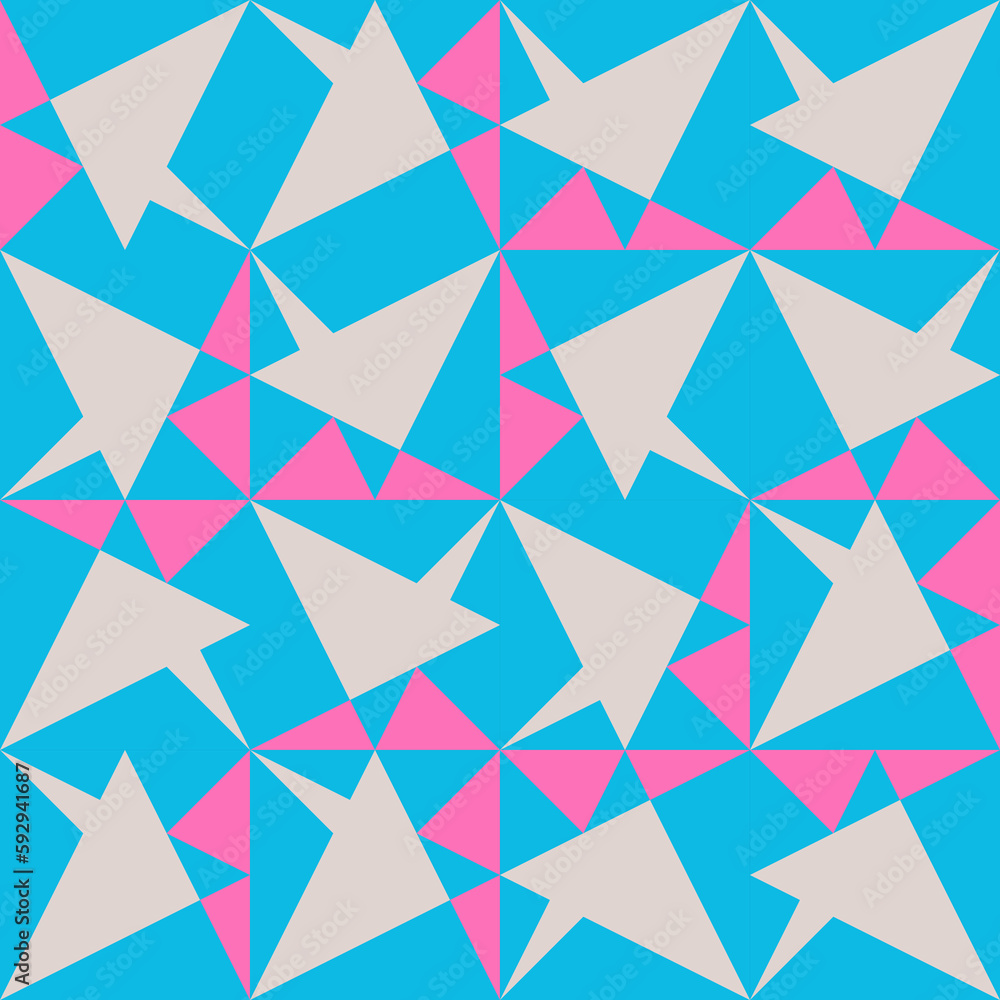 Poster abstract mosaic geometrical pattern design with simple shapes and figures