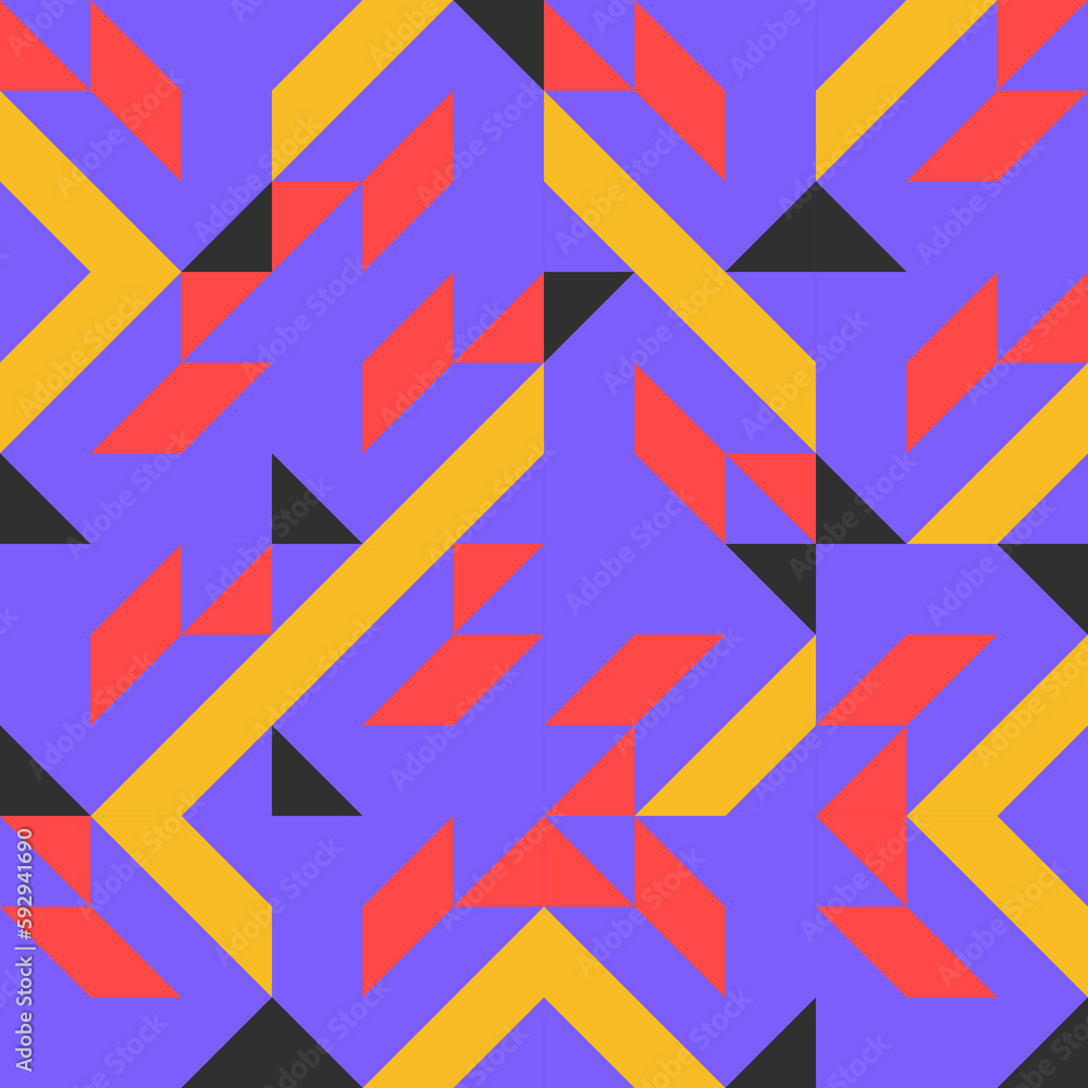 Poster abstract mosaic geometrical pattern design with simple shapes and figures