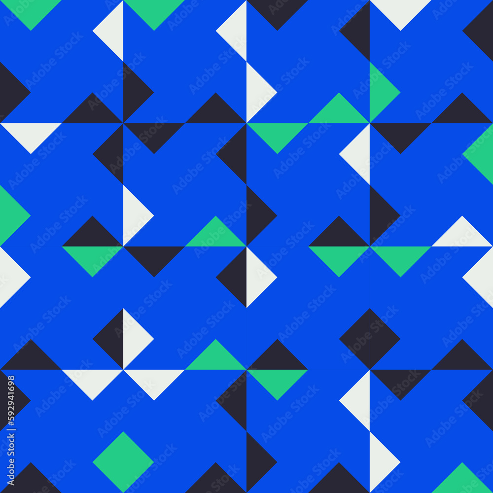 Poster abstract mosaic geometrical pattern design with simple shapes and figures