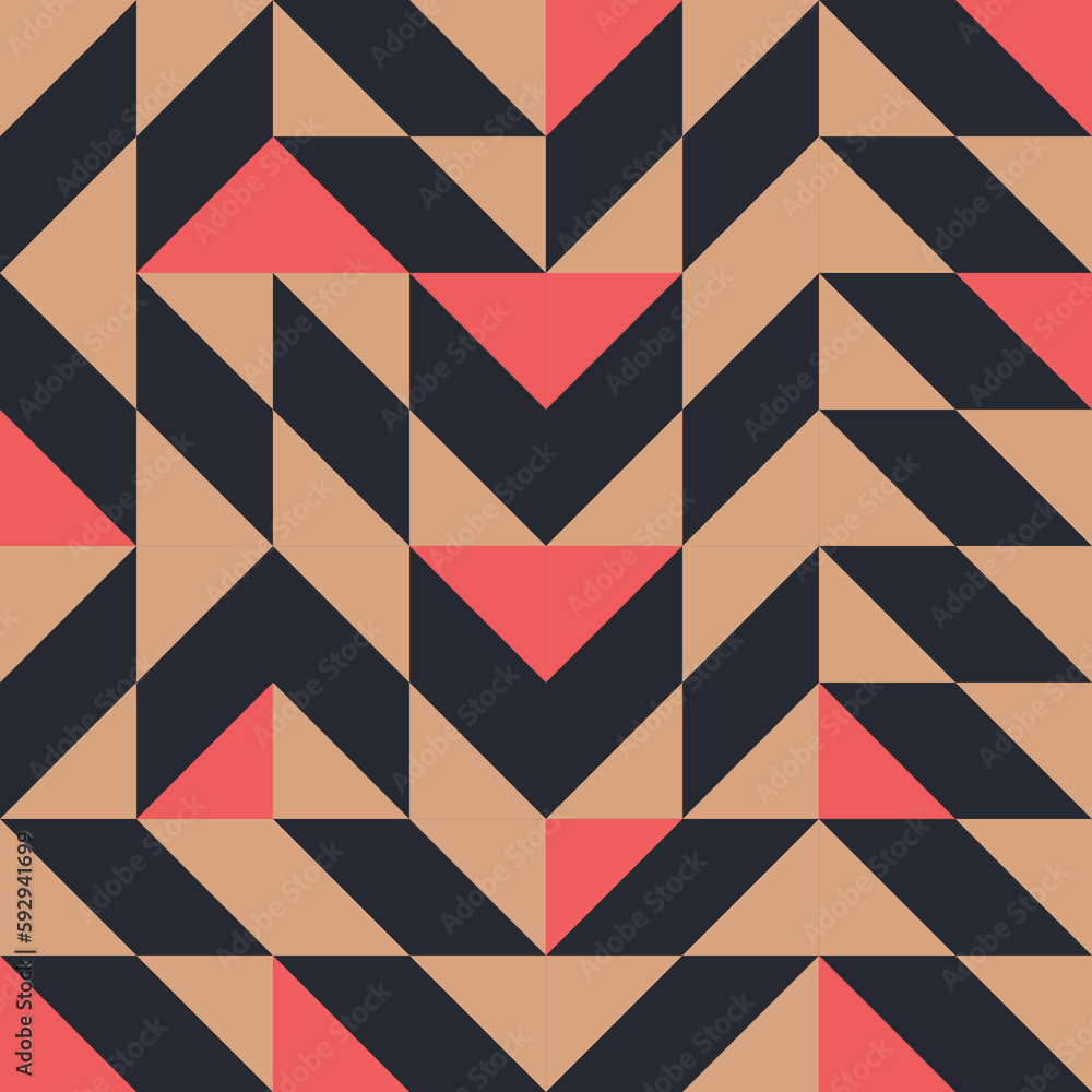 Poster abstract mosaic geometrical pattern design with simple shapes and figures
