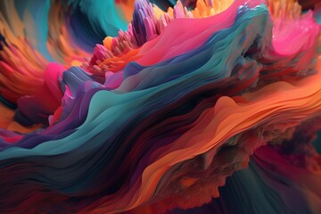 A colorful abstract design with overlapping layers and gradients, Generative AI