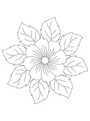  floral drawing. Art therapy coloring pages.Vector illustration Floral Mandala Coloring Pages, Flower Mandala Coloring Page,