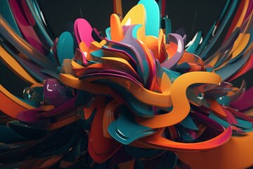 A colorful abstract design with bold shapes and patterns, Generative AI