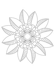  floral drawing. Art therapy coloring pages.Vector illustration Floral Mandala Coloring Pages, Flower Mandala Coloring Page,