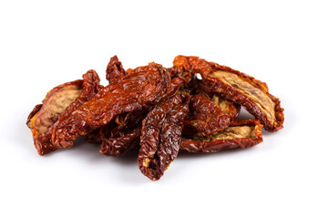 dried tomatoes on white background