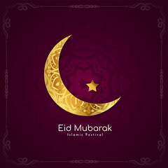 Eid Mubarak Islamic festival beautiful greeting background design