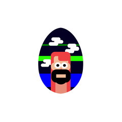 Colorful handmade  Easter Egg isolated on a background. Clipping path.vector