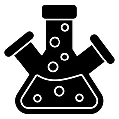 An editable design icon of triple neck flask