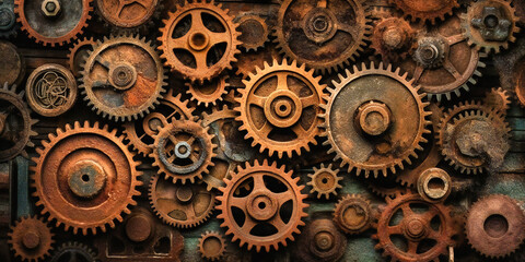 gritty clockwork gears background