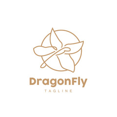 Obraz premium Dragonfly Logo, Flying Animal Design, Vector Simple Line Style, Icon Symbol Illustration