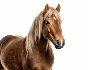 Fototapeta na wymiar photo of Belgian horse isolated on white background. Generative AI
