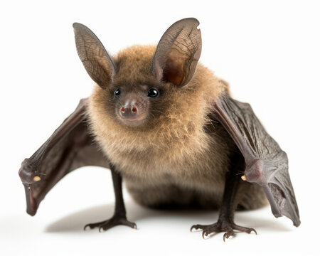 photo of bat isolated on white background. Generative AI
