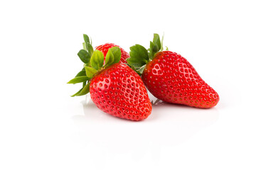 Red ripe strawberry fruits