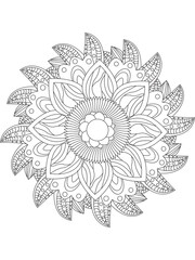 Flower Outline Illustration for Covering Book. Coloring book for kids and adults. animal Aloha Hawaii vector floral artwork. Coloring book pages for adults 
