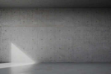 Empty concrete wall. 3d rendering of abstract interior space.