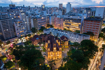 Fototapeta na wymiar Night view of downtown Belo Horizonte