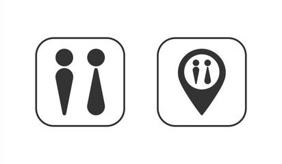bathroom signs, toilet signs icons for graphic and web design.