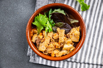 meat tripe food snack offal meat meal on the table copy space food background rustic top view