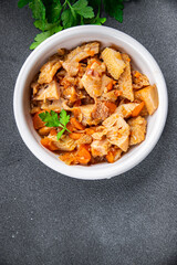 meat tripe food snack offal meat meal on the table copy space food background rustic top view