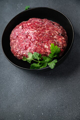minced meat beef ground meat ready to cook healthy meal food snack on the table copy space food background rustic top view