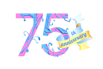 75 (seventy five) years anniversary. Paint digit